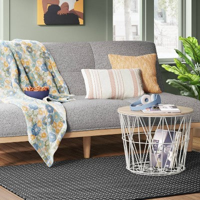  4'x5'6" Small Diamond Area Rug Charcoal Gray - Room Essentials™