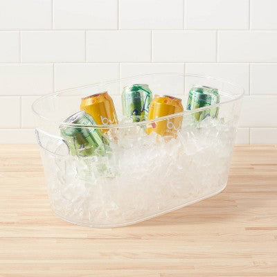  4gal Plastic Beverage Tub - Room Essentials™: Clear Drink Bucket, Ice Bucket, Dishwasher-Safe