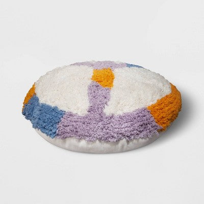  Peace Sign Printed Plush Round Throw Pillow - Room Essentials™