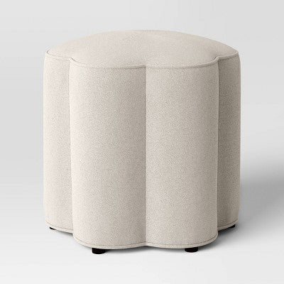  Scalloped Upholstered Ottoman - Room Essentials™