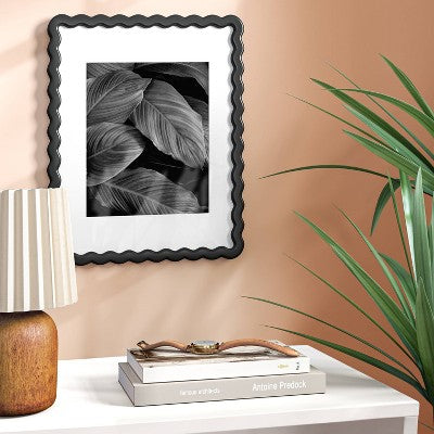  11"x14" Wavy Shape Picture Frame Black - Room Essentials™