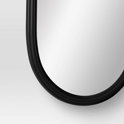  Pill Shaped Over The Door Mirror Black - Room Essentials™