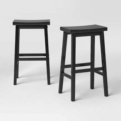  Set Of 2 29" Solid Wood Saddle Backless Barstool - Room Essentials™