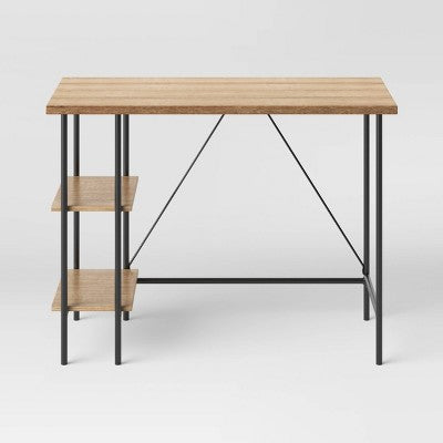  Mixed Material Desk With Shelves Natural - Room Essentials™