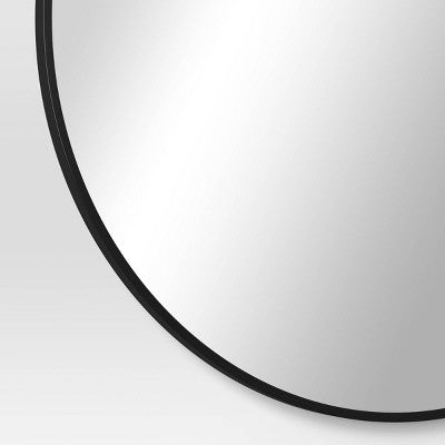  28" Round Metal Mirror Black - Room Essentials™