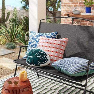  17"x17" Reversible Square Outdoor Pillow - Room Essentials™