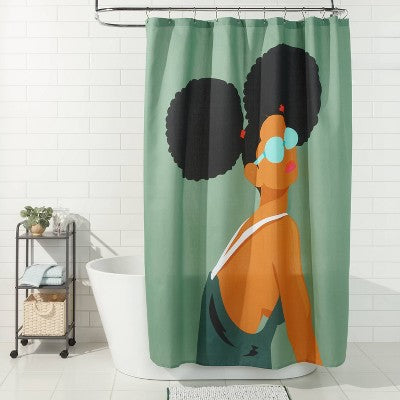  Puffs Shower Curtain Green - Room Essentials™