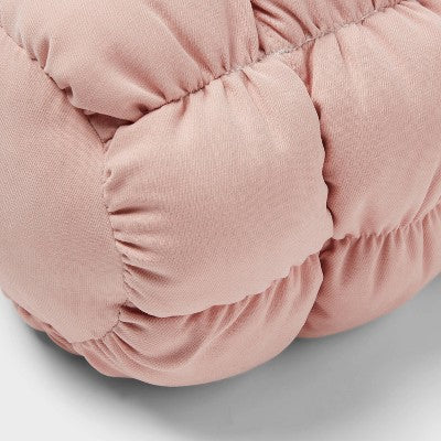  Puffer Bolster Decorative Throw Pillow Light Pink - Room Essentials™