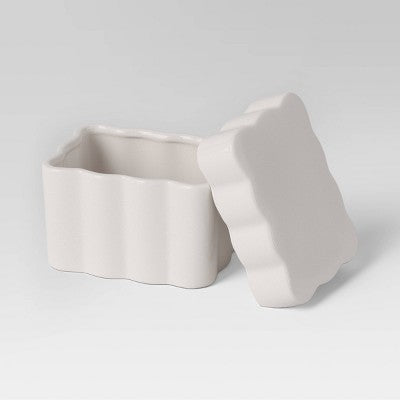  Scalloped Lidded Box White - Room Essentials™