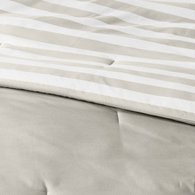  Microfiber Stripe Reversible Comforter - Room Essentials™