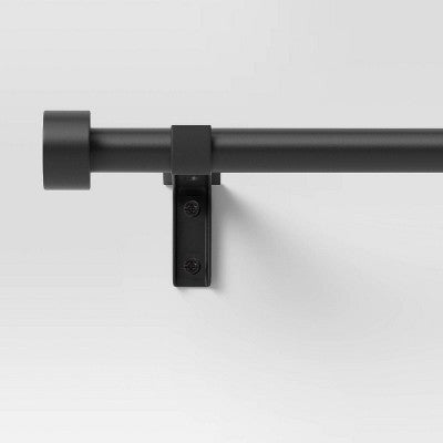 Easy Hang Frame Mount Curtain Rod Set Black - Room Essentials™