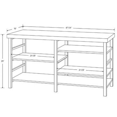  Adjustable Storage Dorm TV Stand For TVs Up To 50" Black Wood Grain Finish - Room Essentials™