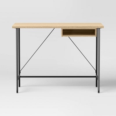 Wood And Metal Writing Desk With Storage - Room Essentials
