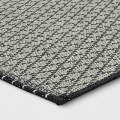  4'x5'6" Small Diamond Area Rug Charcoal Gray - Room Essentials™