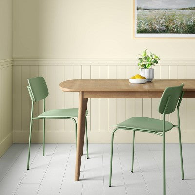  Set Of 2 Molded Plastic With Metal Base Dining Chair - Room Essentials™