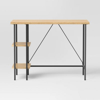  Wood And Metal Desk With Shelves Natural - Room Essentials™