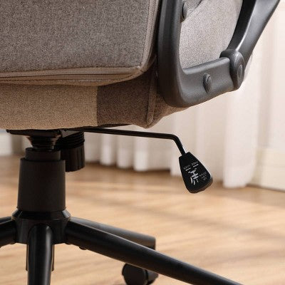  Swivel Dorm Gaming Chair Gray - Room Essentials™: Upholstered Computer Desk Chair, Adjustable, Fixed Arms