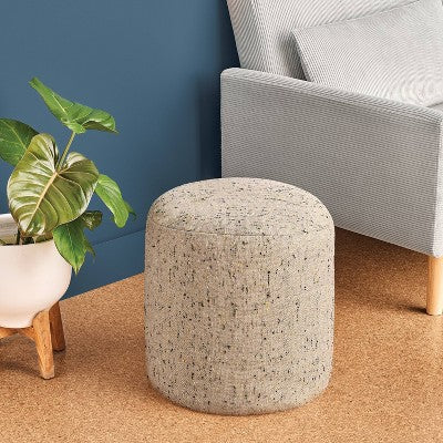  Speckled Pouf Ottoman Speckled Beige- Room Essentials™