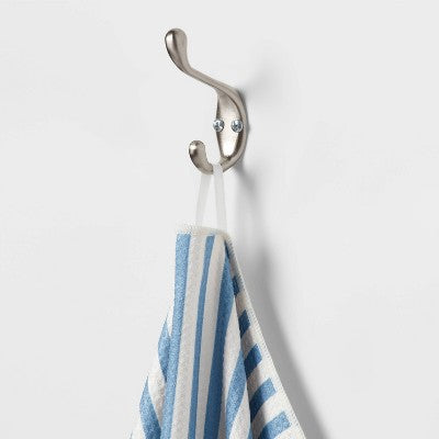  Quick Dry Striped Waffle Towel Blue - Room Essentials™