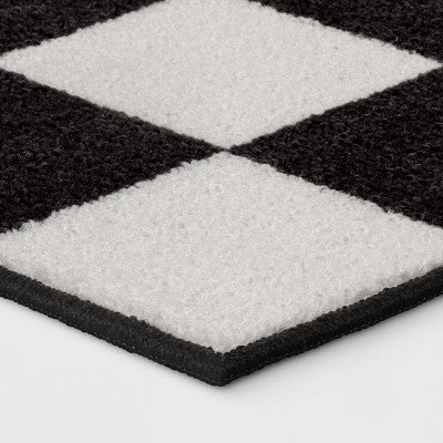  4'x5'5" Small Checker Rug Charcoal And Ivory - Room Essentials™
