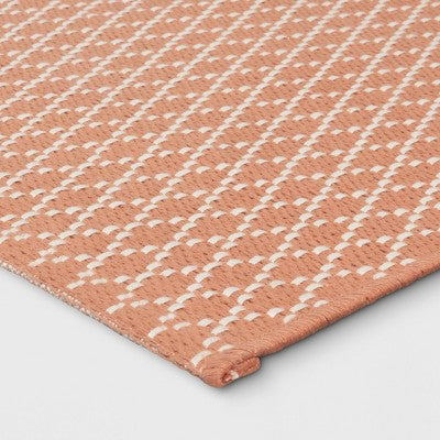  4'x5'6" Diamond Power Loom Woven Area Rug Rust - Room Essentials™: Diamond Pattern, Flat Pile, Indoor Use, Cotton & Polyester