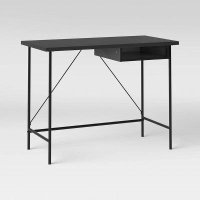  Wood And Metal Writing Desk With Storage - Room Essentials™