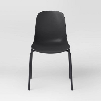  4pk Dorm Dining Chairs Black - Room Essentials™: Metal Frame, Armless, Powder-Coated Finish