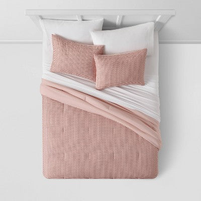  Strawberry Print Reversible Microfiber Comforter & Sheet Set Light Pink - Room Essentials™