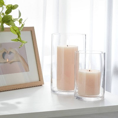  Clear Hurricane 3" X 6" Pillar Candle Holder - Room Essentials™: Elegant Glass Tabletop Decor, Fits 3-Inch Pillars