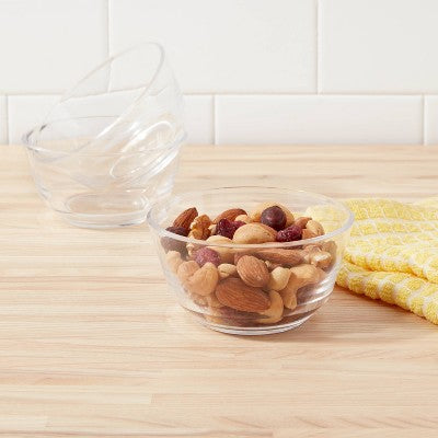  8oz 3pk Plastic Mini Bowls - Room Essentials™: Clear Snack Bowls, Dishwasher-Safe, Small Round Dining Set