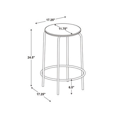  Set Of 2 24" Wood With And Metal Base Backless Counter Height Barstool Stool Natural - Room Essentials™