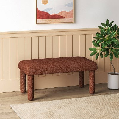  Upholstered Bench Rust Boucle - Room Essentials™