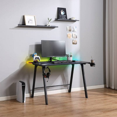  Gaming Dorm Desk With LED Lights And Headphone Holder - Room Essentials™