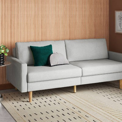  MidCentury Modern 78" Futon Sofa Light Gray - Room Essentials™
