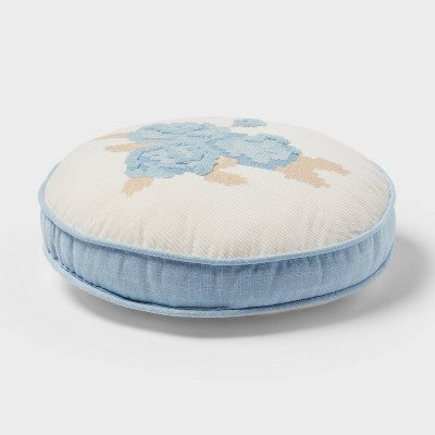  Flower Round Decorative Throw Pillow Light Blue - Room Essentials™