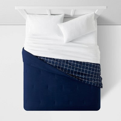  Reversible Microfiber Grid Comforter - Room Essentials™