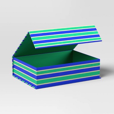  2pk Magnetic Lidded Decorative Boxes Blue - Room Essentials™