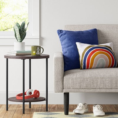  Wood And Metal Round End Table - Room Essentials™