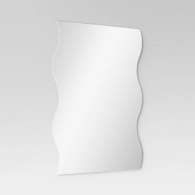  16"x20" Frameless Wavy Wall Mirror Silver - Room Essentials™