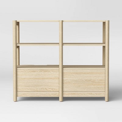  32" Scandi Small Bookcase With Storage Drawers Natural - Room Essentials™