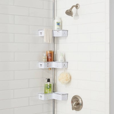  Steel Corner L Shaped Tension Pole Caddy Chrome - Room Essentials™