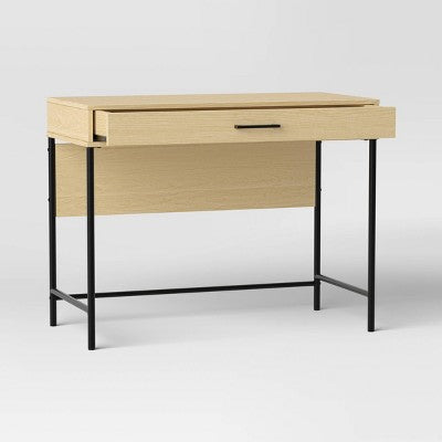  Wood And Metal Dorm Writing Desk With Storage Drawer - Room Essentials™