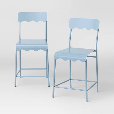  Set Of 2 24" Wavy Metal Counter Height Barstool - Room Essentials™