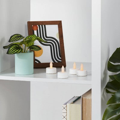  12ct Twist-Flame LED Tealight Candles White - Room Essentials™: Battery-Operated, Plastic Housing