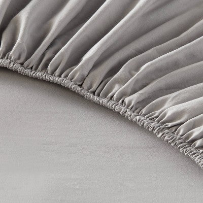  King Garment Washed Microfiber Solid Sheet Set Gray - Room Essentials™