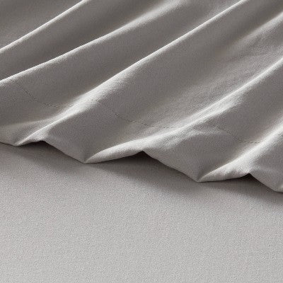  King Garment Washed Microfiber Solid Sheet Set Gray - Room Essentials™