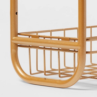  On The Wall 2 Tier Shelving Rack Metallic Gold - Room Essentials™