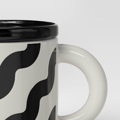  17 Fl Oz Stoneware Squiggly Print Lidded Mug - Room Essentials™