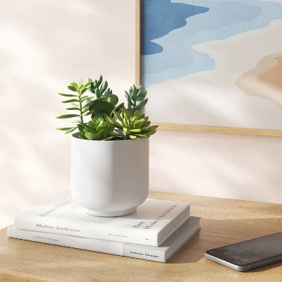  Succulent Arrangement In White Pot - Room Essentials™