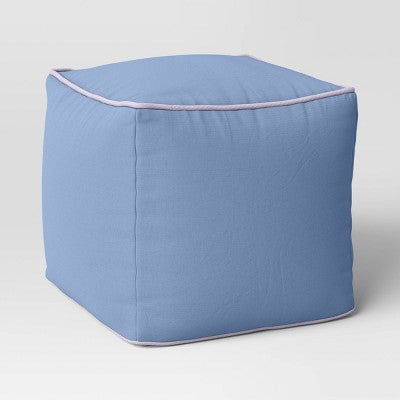  Color Block With Contrast Piping Pouf - Room Essentials™